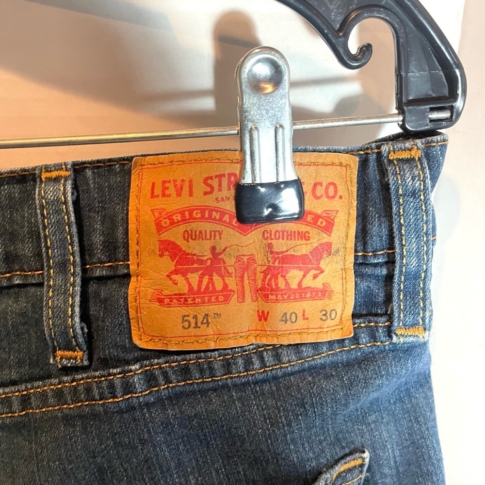 Levi’s 514 Straight Fit Jeans Medium Wash Slight Flare W40 L30 - Picture 4 of 12